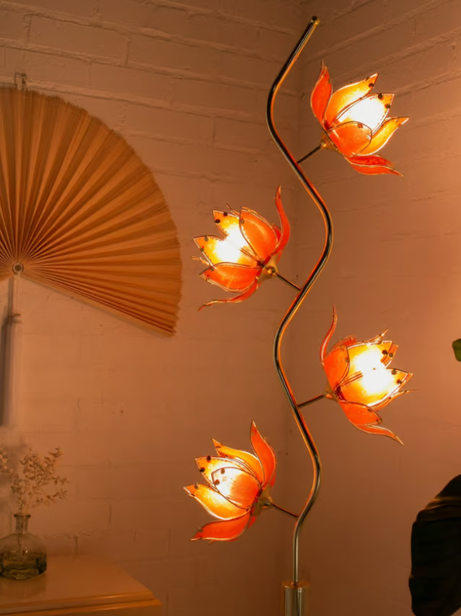 Pink Lotus Flower Floor Lamp