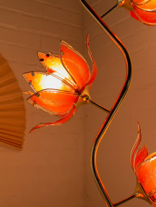 Pink Lotus Flower Floor Lamp