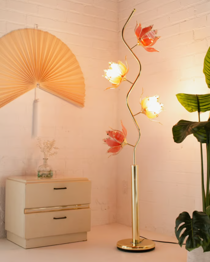 Pink Lotus Flower Floor Lamp