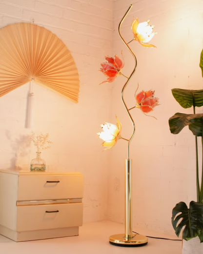 Pink Lotus Flower Floor Lamp