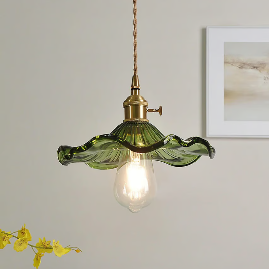 Green Hibiscus Flower Pendant Lamp