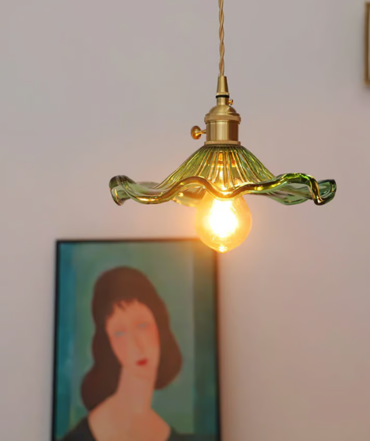 Green Hibiscus Flower Pendant Lamp