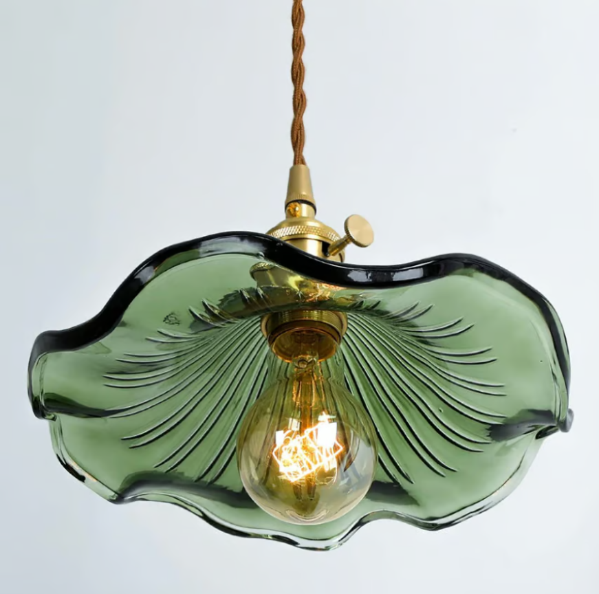 Green Hibiscus Flower Pendant Lamp