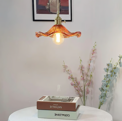 Brown Hibiscus Flower Pendant Lamp