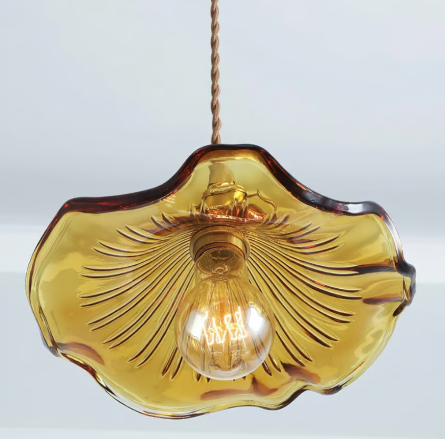 Brown Hibiscus Flower Pendant Lamp