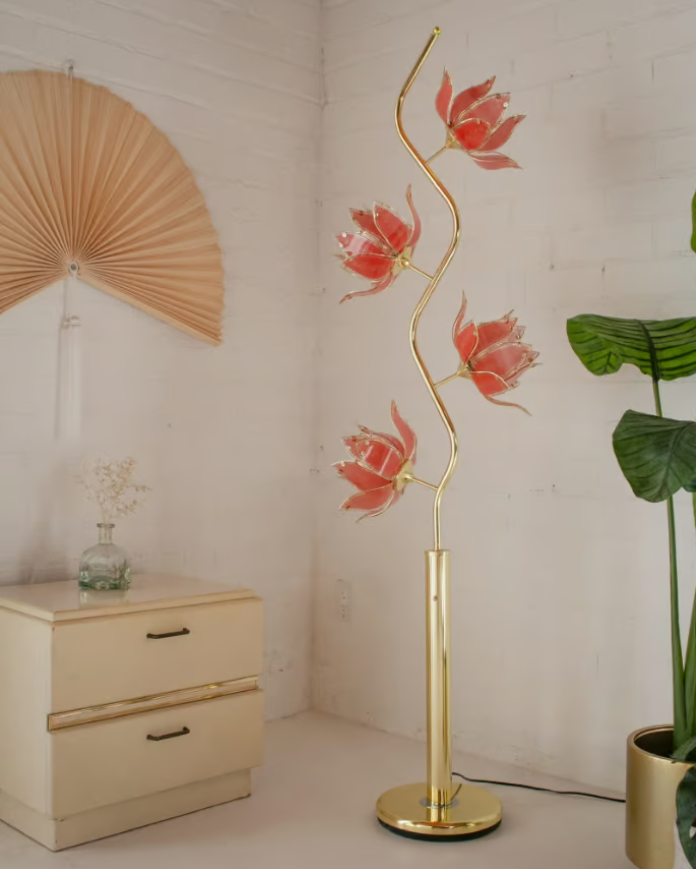 Pink Lotus Flower Floor Lamp