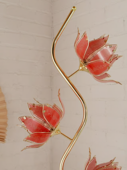 Pink Lotus Flower Floor Lamp