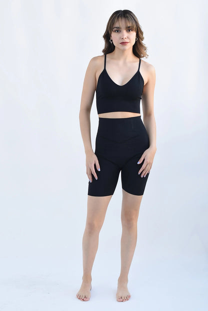 DuoSculpt Elegance™ – Shapewear Longue Taille Haute (Nude & Noir)